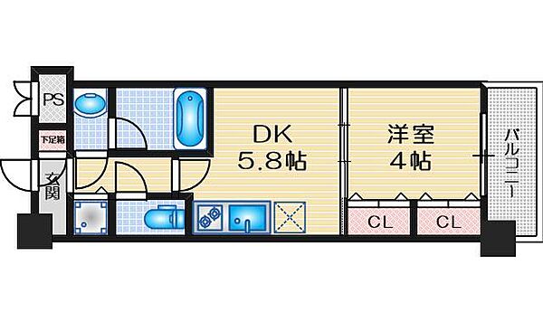 プレジオ江坂ＳＯＵＴＨ 502｜大阪府吹田市南吹田５丁目(賃貸マンション1DK・5階・27.24㎡)の写真 その2