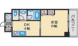 第13関根マンション 9階1DKの間取り