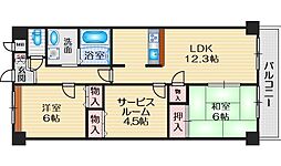 メゾンドール南千里 5階2SLDKの間取り
