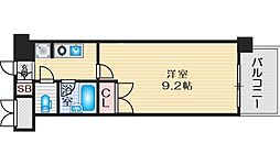 パークフラッツ江坂 2階1Kの間取り