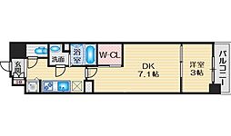 ファーストフィオーレ江坂垂水町 7階1DKの間取り