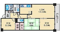 ヒルサイドガーデン千里山 1階3LDKの間取り