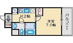 ドゥーエ江坂III 8階1Kの間取り