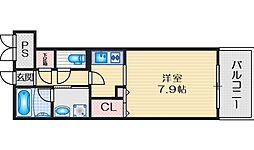 グランシス江坂 9階1Kの間取り
