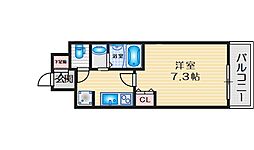パークフラッツ緑地公園 7階1Kの間取り