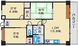 千里オークプライズ 5階3LDKの間取り