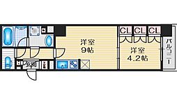 アーバネックス江坂広芝 4階1LDKの間取り