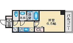 アルティザ江坂 2階1Kの間取り