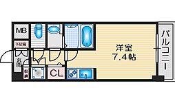 コンフォリア江坂広芝町 5階ワンルームの間取り