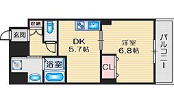 サーフアイランドサンセバスチャン 2階1DKの間取り