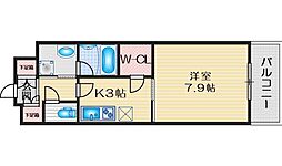 アビティ江坂　（旧パークアクシス江坂広芝町） 7階1Kの間取り