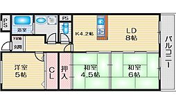 アスティオン江坂 3階3LDKの間取り