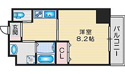 エステムコート吹田・朝日町 7階1Kの間取り