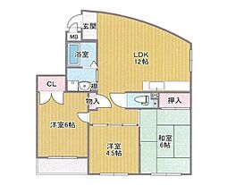 第20千里ハイツ 3LDKの間取図画像