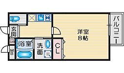 ワコーレヴィータ江坂ＷＥＳＴ 302 2階1Kの間取り