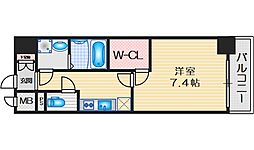 エスリード江坂垂水町 7階1Kの間取り