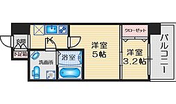 セレニテ江坂ルフレ 2階2Kの間取り