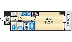 スペーシア江坂南金田 3階1Kの間取り