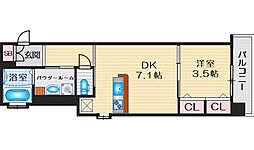 ファーストフィオーレ江坂江の木町パークサイド 12階1DKの間取り