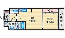 Excellent Kishibe 607 6階1DKの間取り