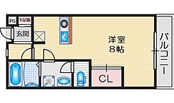 カルム香川V 2階1Kの間取り
