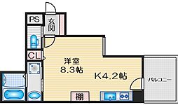 Ｃａｍｐａｎｉｏ　Ｅｓａｋａ 5階ワンルームの間取り