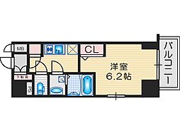 エスリード江坂グランツ 4階1Kの間取り