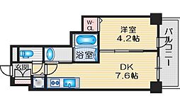 S-RESIDENCEESAKA 1DKの間取図画像