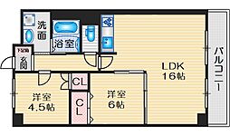 グレースフルハイツ1号館 2LDKの間取図画像