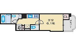 プレリエ江坂 1Kの間取図画像