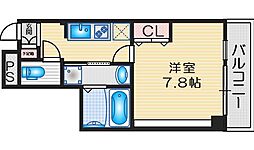 プレリエ江坂 1Kの間取図画像