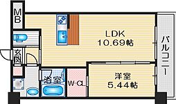 PREGIO吹田 1LDKの間取図画像