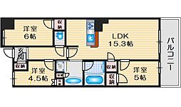 ロジュマン千里中央ヒルズ 3LDKの間取図画像