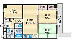 グリーンパレス千里中央A棟 3LDKの間取図画像