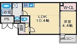ネクストメゾン吹田駅前 1LDKの間取図画像
