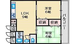 第三関根マンション 2LDKの間取図画像
