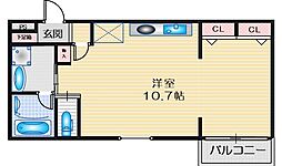 ロイヤルコート千里山 ワンルームの間取図画像