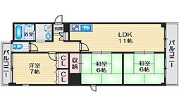 レシェンテ緑地 3LDKの間取図画像