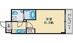 SERENiTE江坂四番館 1Kの間取図画像