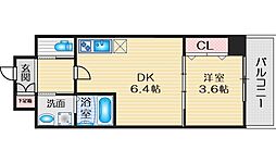 ケイズスクエアエサカ 1DKの間取図画像