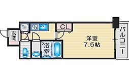 アドバンス江坂ラシュレ 1Kの間取図画像