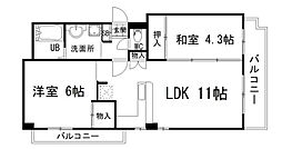 マティエール曽根 2LDKの間取図画像