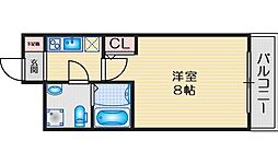 SERENiTE江坂四番館 1Kの間取図画像