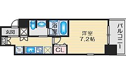 ルナコート江坂 1Kの間取図画像