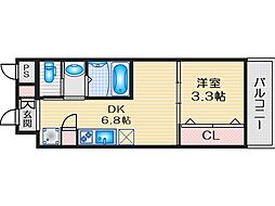 CloverGlanz曽根 1DKの間取図画像