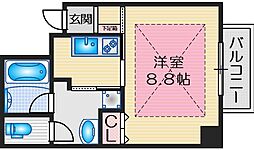 サンロワール江坂リュッセ 1Kの間取図画像