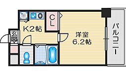 ストリーム江坂 1Kの間取図画像