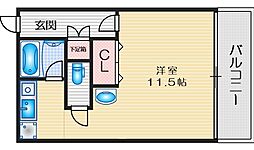 イータ・フラッツ 1Kの間取図画像