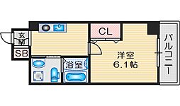 M:COURT関大前 1Kの間取図画像