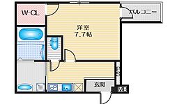 フジパレス垂水町2番館 1Kの間取図画像